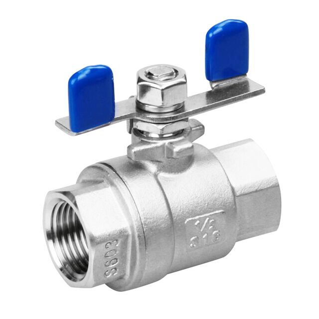 2-teiliger Kugelhahn Flügelgriff voller Durchgang